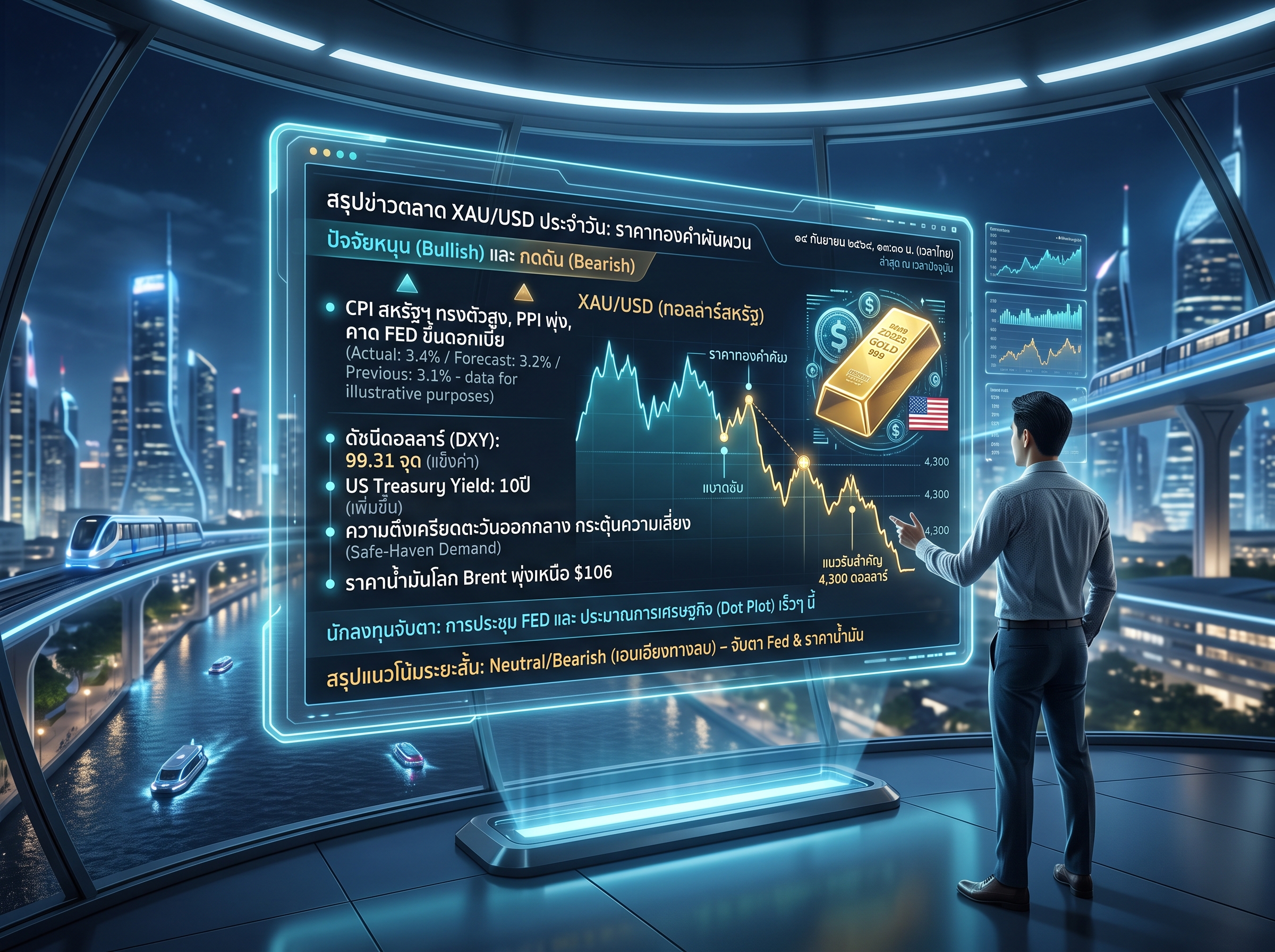 ข่าวล่าสุด ณ เวลาปัจจุบันที่เกี่ยวข้องกับตลาด Forex โดยเจาะจงทองคำ (XAU/USD)
